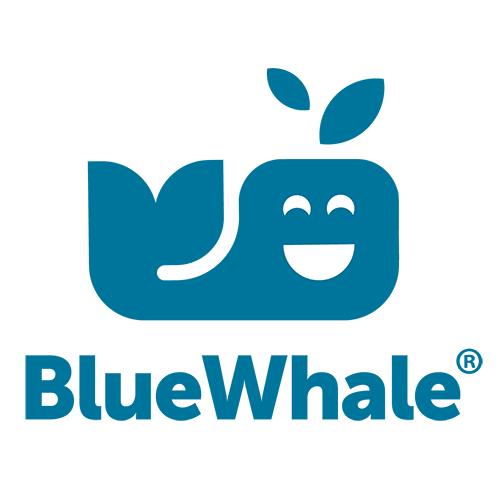 Logo de blue whale - entreprise de fruiticulture spécialisée dans les pommes 